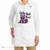 Cute But Feral Raccoon Funny Meme Apron thumb 2