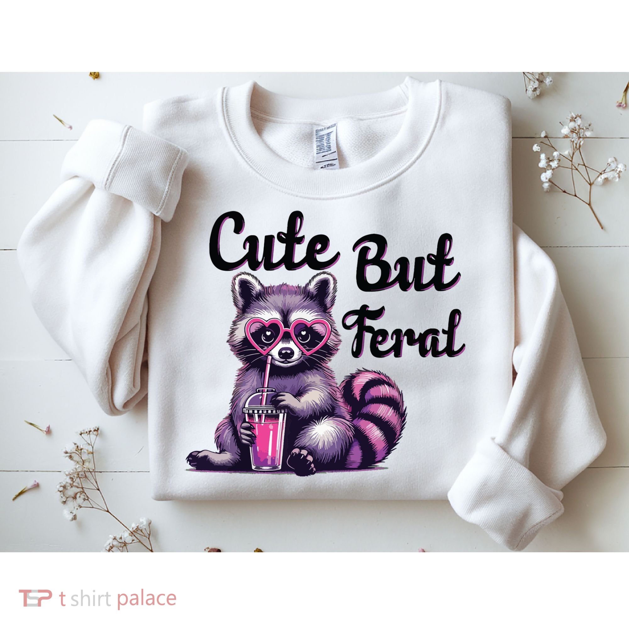 Cute But Feral Raccoon Funny Meme Sweatshirt