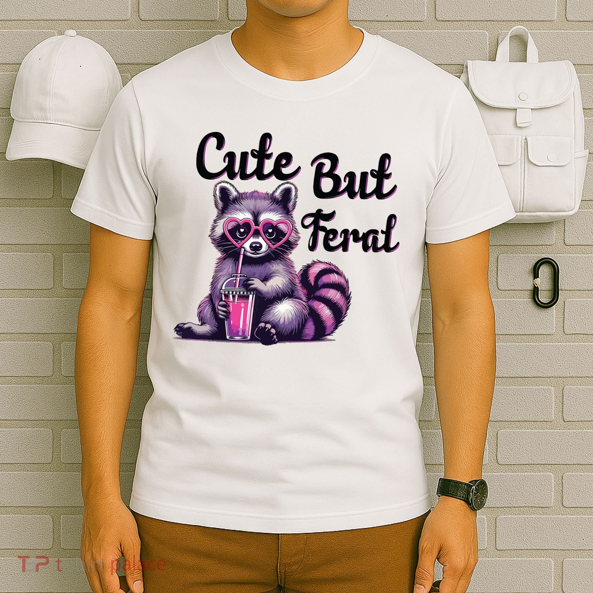 Cute But Feral Raccoon Funny Meme T-Shirt