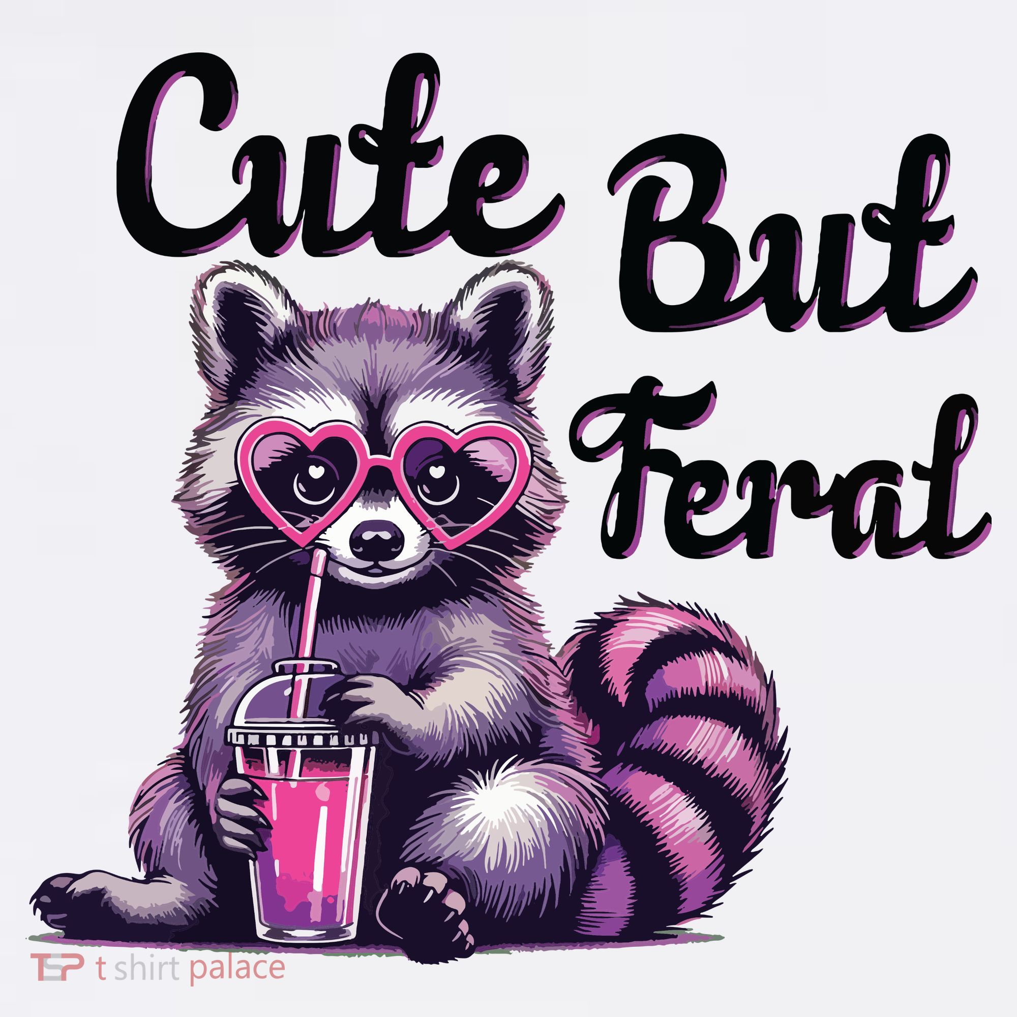 Cute But Feral Raccoon Funny Meme T-Shirt
