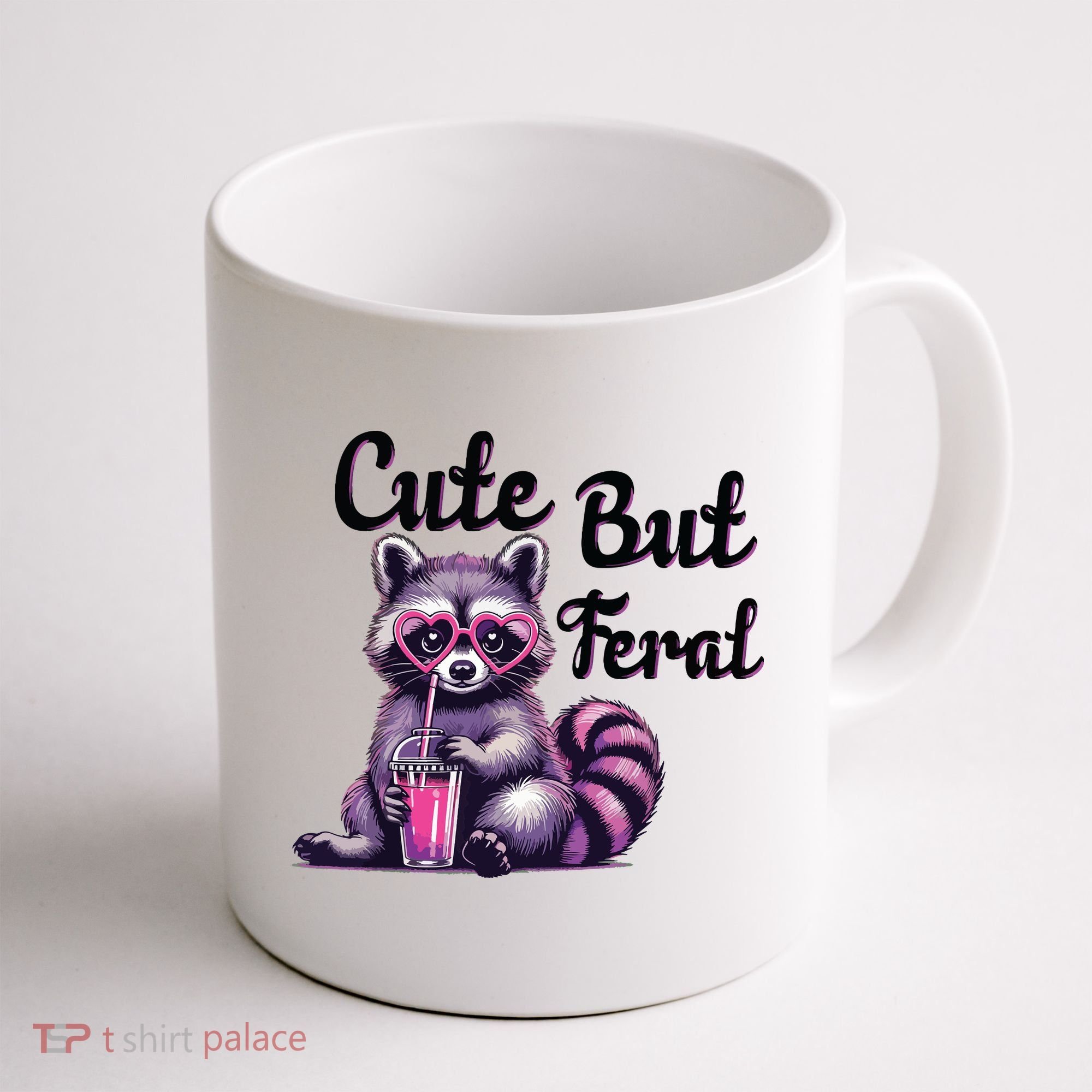 Cute But Feral Raccoon Funny Meme Coffee Mug