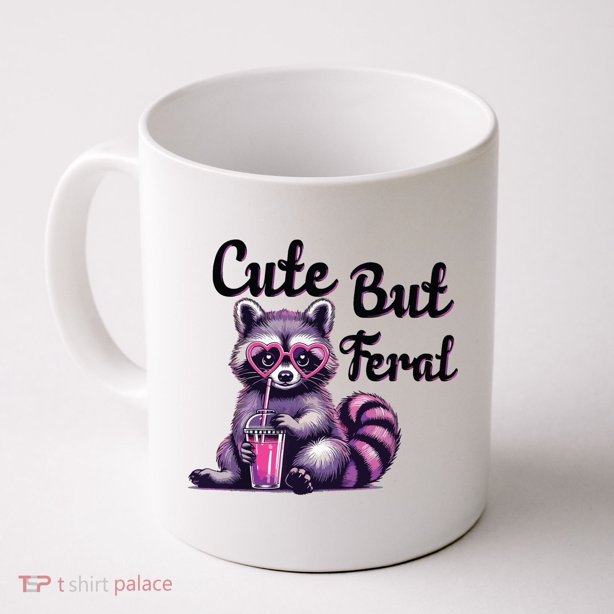 Cute But Feral Raccoon Funny Meme Coffee Mug