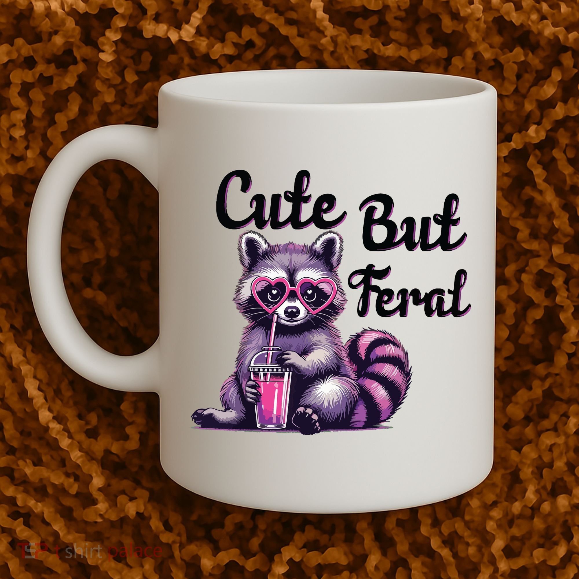 Cute But Feral Raccoon Funny Meme Coffee Mug