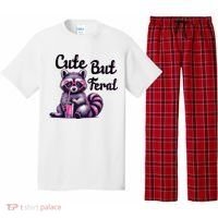 Cute But Feral Raccoon Funny Meme Pajama Set thumb 0