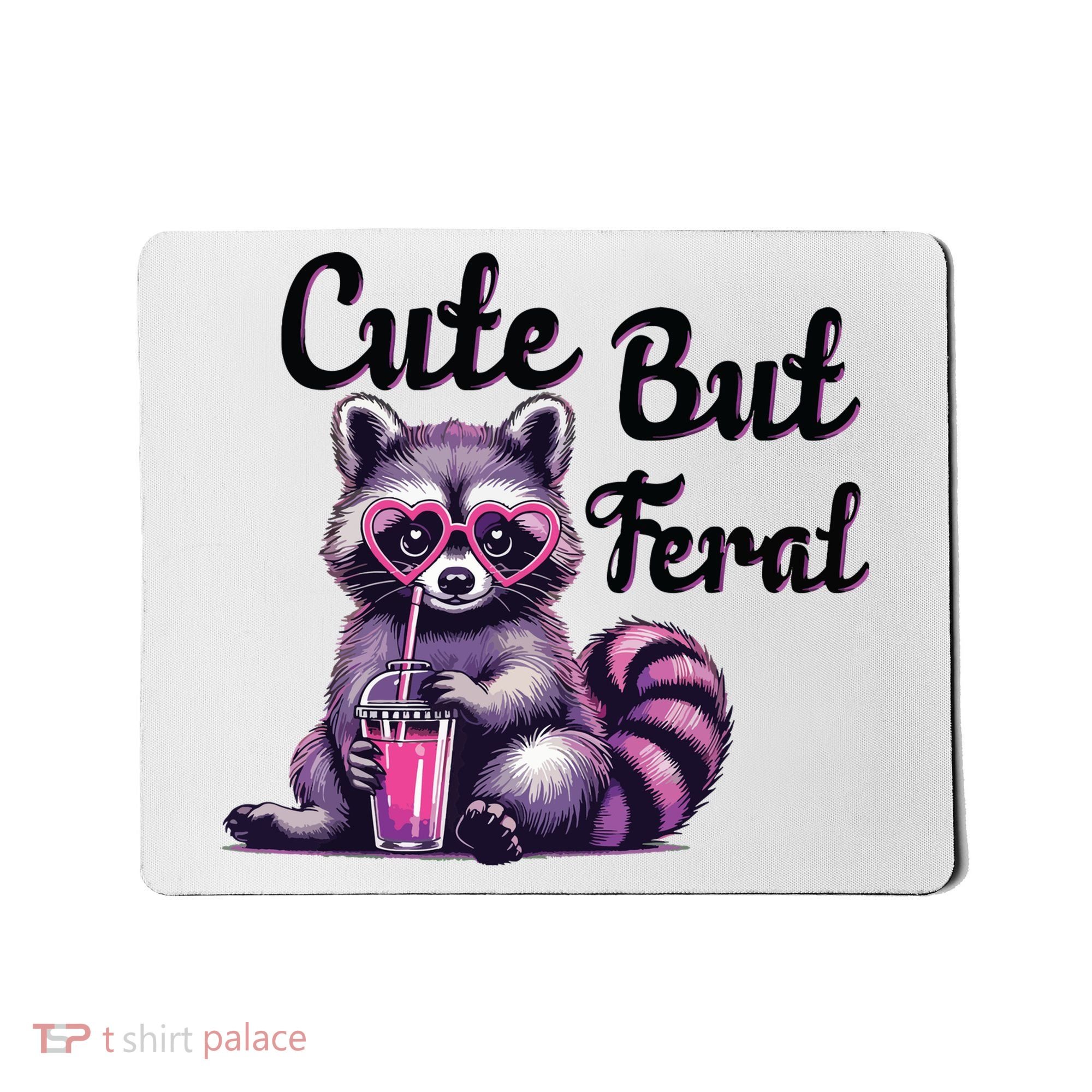 Cute But Feral Raccoon Funny Meme Mousepad