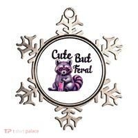 Cute But Feral Raccoon Funny Meme Ornament thumb 0
