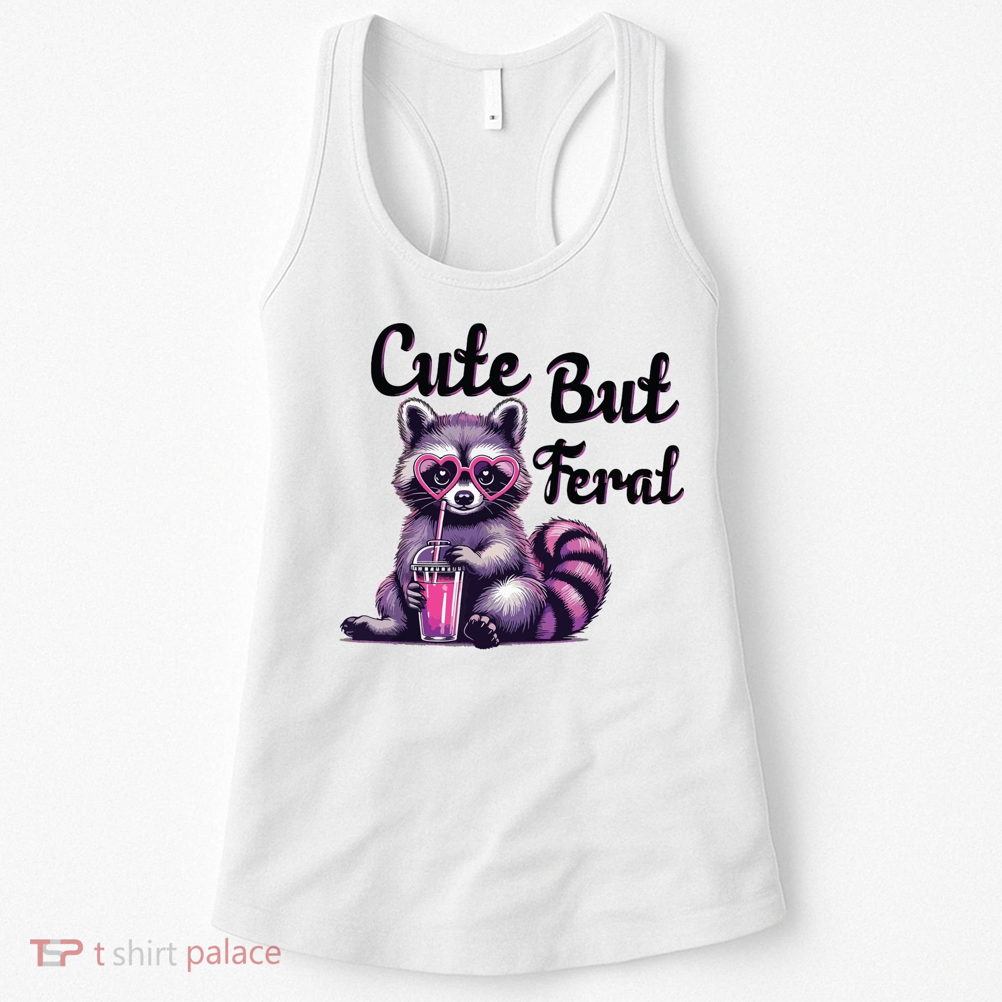 Cute But Feral Raccoon Funny Meme Women's Tank Top
