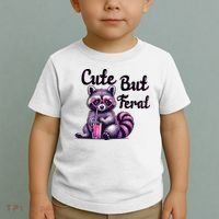 Cute But Feral Raccoon Funny Meme Toddler T-Shirt thumb 2