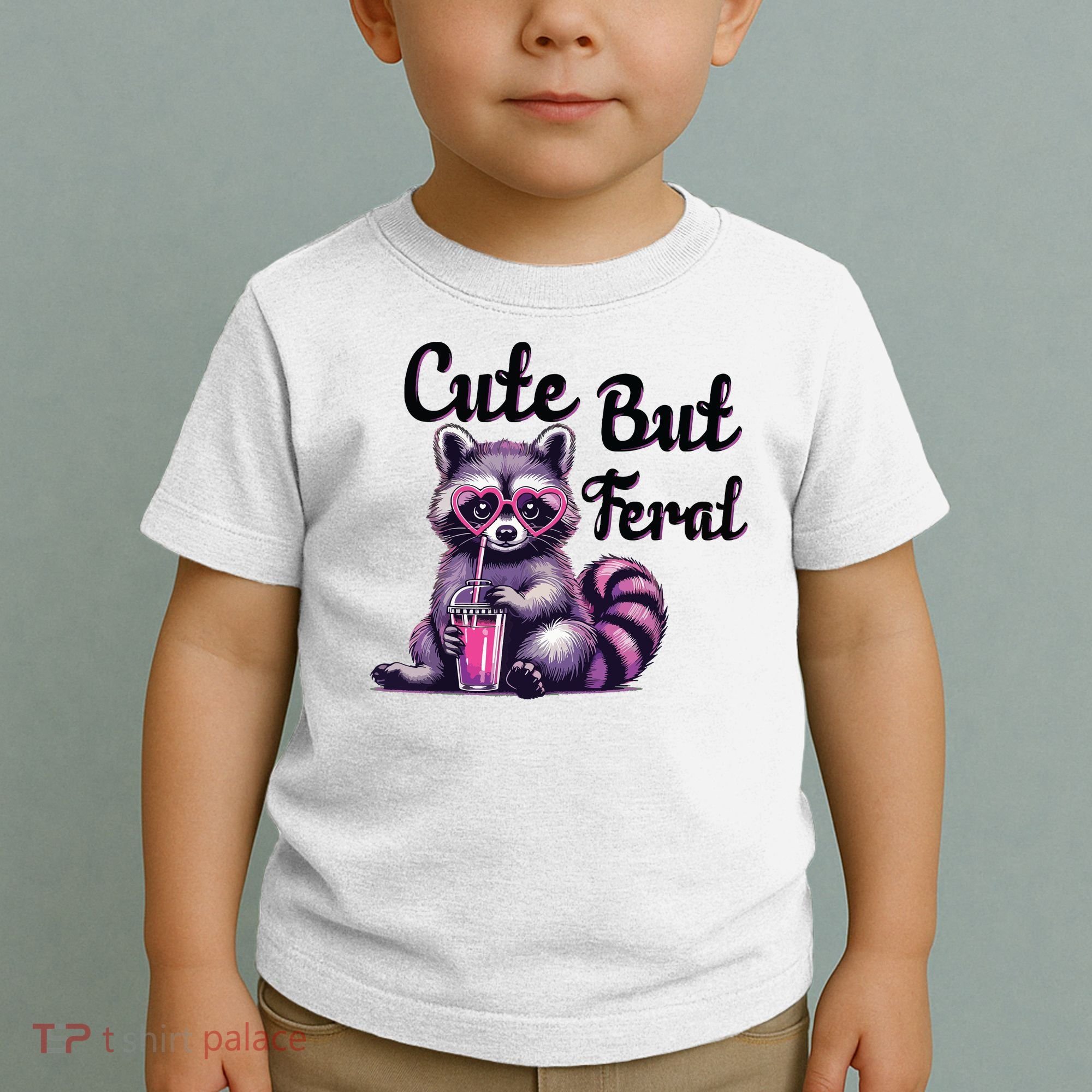 Cute But Feral Raccoon Funny Meme Toddler T-Shirt