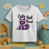 Cute But Feral Raccoon Funny Meme Toddler T-Shirt thumb 3
