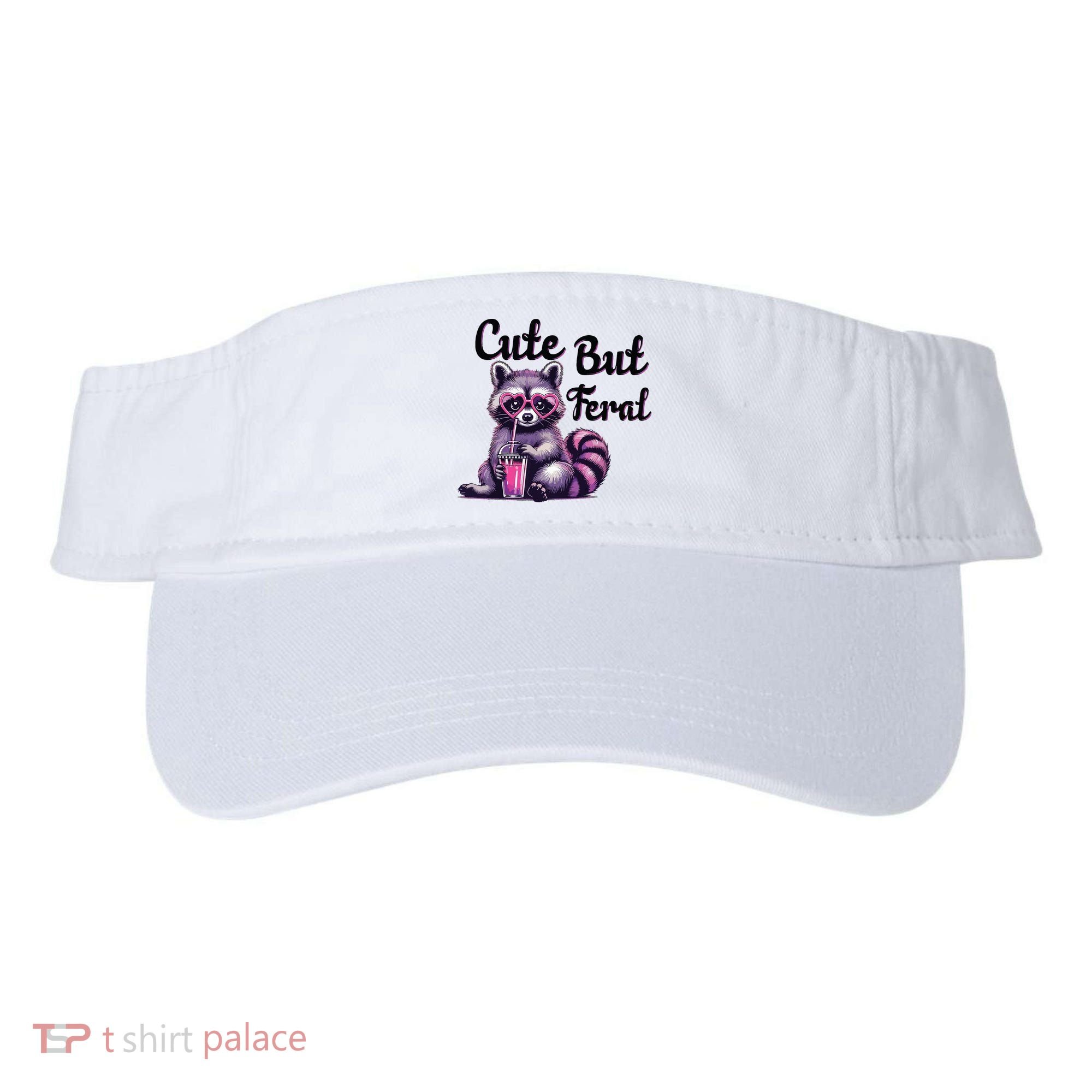 Cute But Feral Raccoon Funny Meme Visor