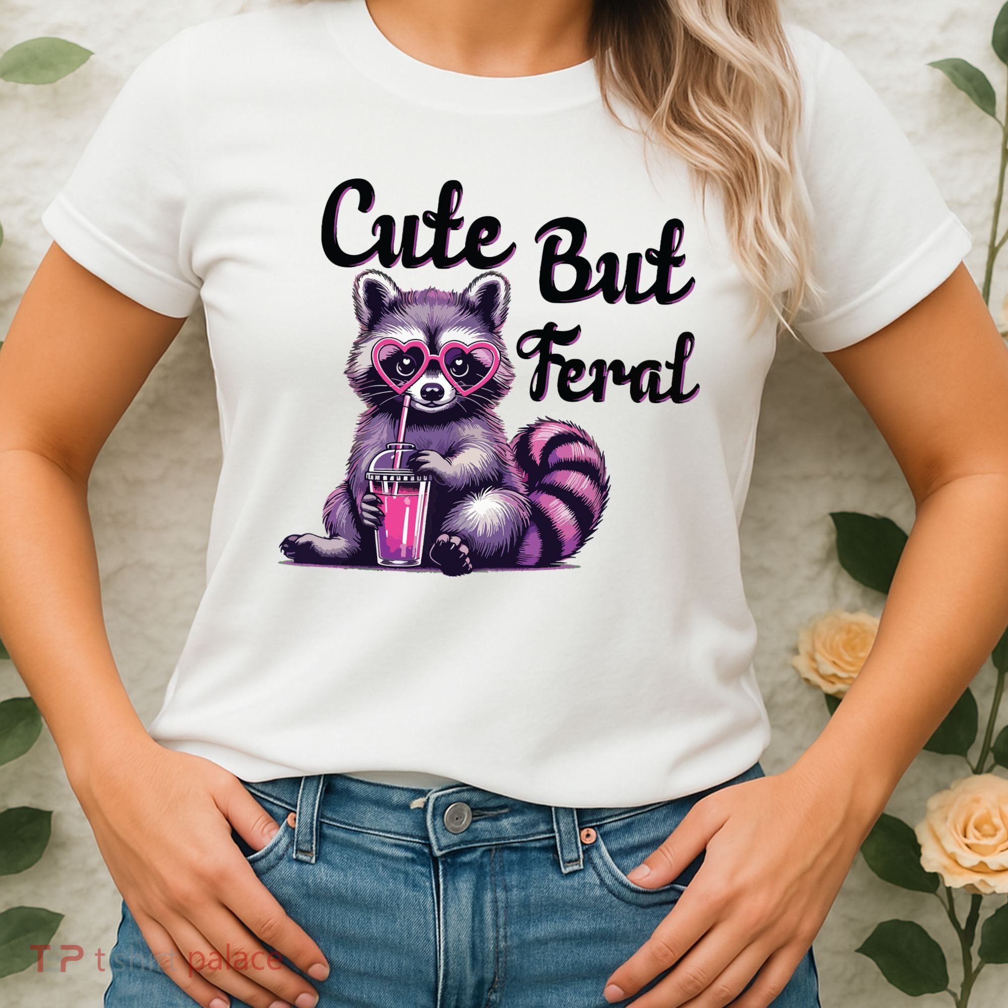 Cute But Feral Raccoon Funny Meme Women's T-Shirt