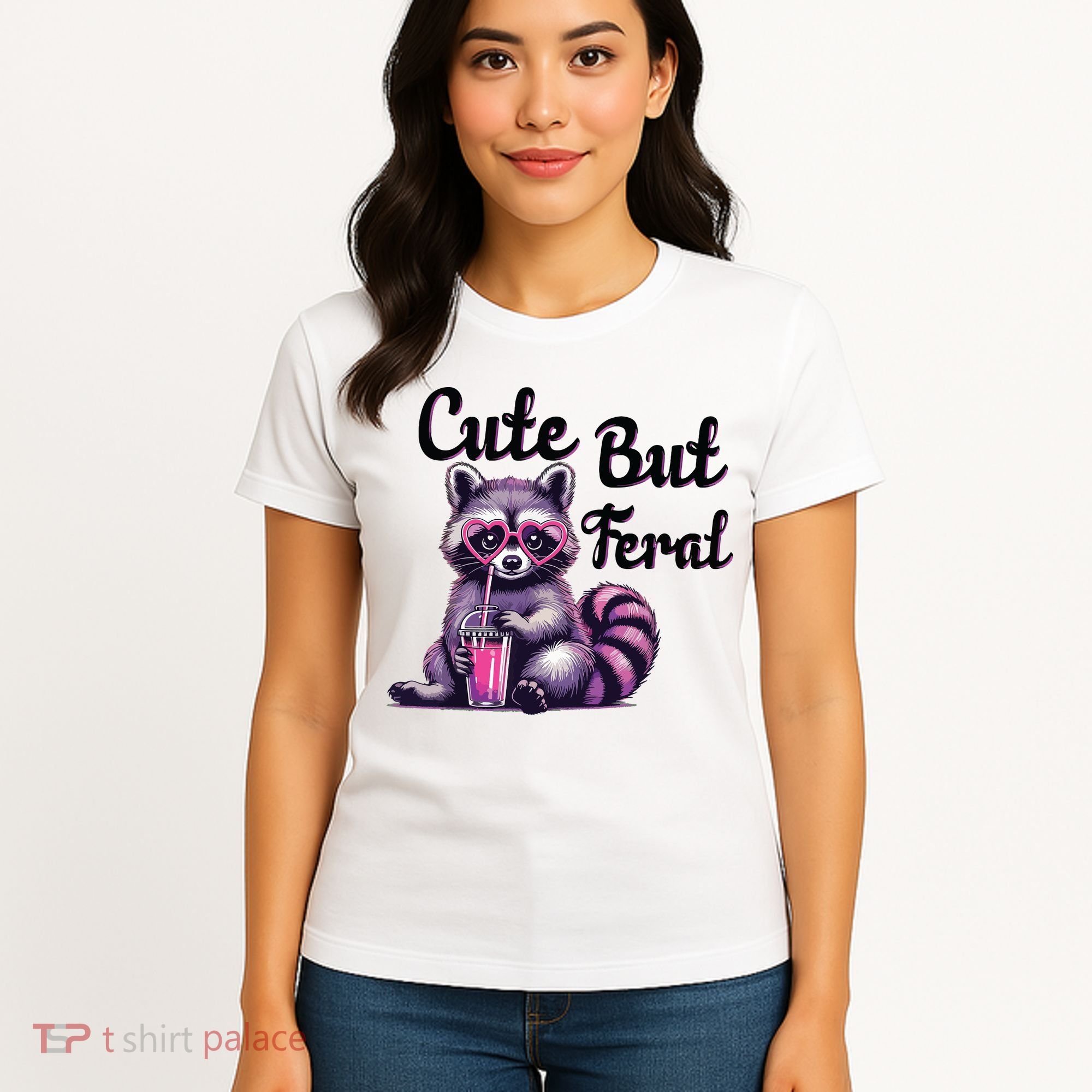 Cute But Feral Raccoon Funny Meme Women's T-Shirt