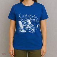 Cute But Feral Funny Raccoon Meme Love Coffee Gift T-Shirt thumb 4
