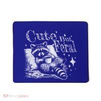 Cute But Feral Funny Raccoon Meme Love Coffee Gift Mousepad thumb 0
