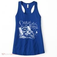 Cute But Feral Funny Raccoon Meme Love Coffee Gift Women's Tank Top thumb 0