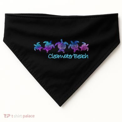 Clearwater Beach Fl Beach Design / Tribal Turtle Gift Meaningful Gift USA-Made Doggie Bandana
