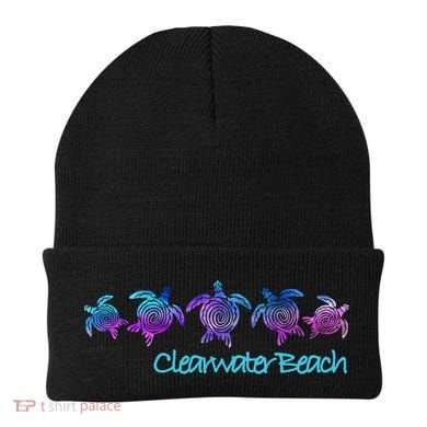 Clearwater Beach Fl Beach Design / Tribal Turtle Gift Meaningful Gift Beanie