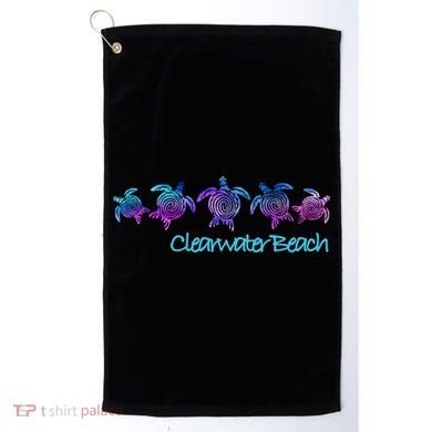 Clearwater Beach Fl Beach Design / Tribal Turtle Gift Meaningful Gift Golf Towel