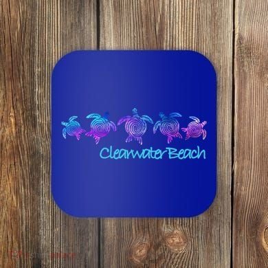 Clearwater Beach Fl Beach Design / Tribal Turtle Gift Meaningful Gift Coaster