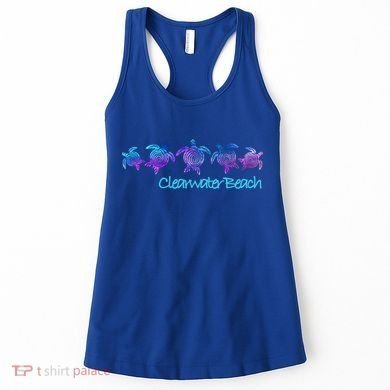 Clearwater Beach Fl Beach Design / Tribal Turtle Gift Meaningful Gift Women's Tank Top