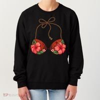 Coconut Bra Flower Boobs Funny Coconut Summer Aloha Beach Women's Sweatshirt thumb 0