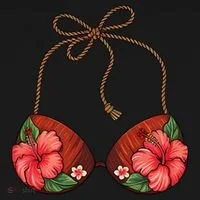Coconut Bra Flower Boobs Funny Coconut Summer Aloha Beach Ornament thumb 1