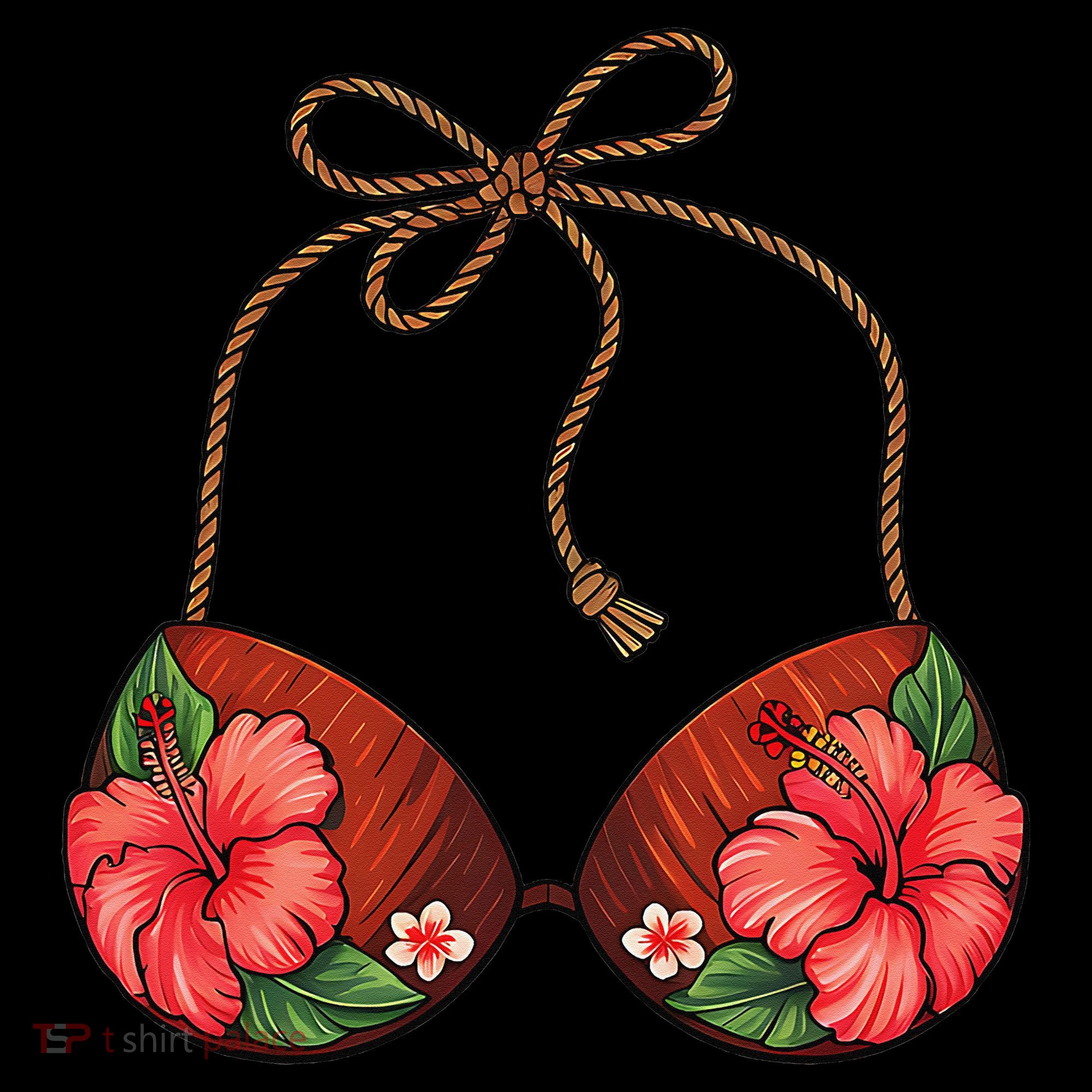 Coconut Bra Flower Boobs Funny Coconut Summer Aloha Beach Women's Tank Top
