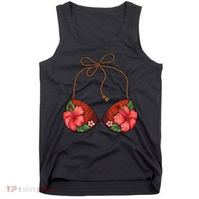 Coconut Bra Flower Boobs Funny Coconut Summer Aloha Beach Tank Top