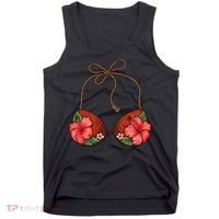 Coconut Bra Flower Boobs Funny Coconut Summer Aloha Beach Tank Top thumb 0