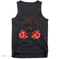 Coconut Bra Flower Boobs Funny Coconut Summer Aloha Beach Tank Top thumb 0