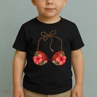 Coconut Bra Flower Boobs Funny Coconut Summer Aloha Beach Toddler T-Shirt thumb 2