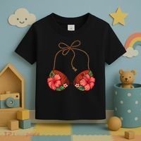 Coconut Bra Flower Boobs Funny Coconut Summer Aloha Beach Toddler T-Shirt thumb 3