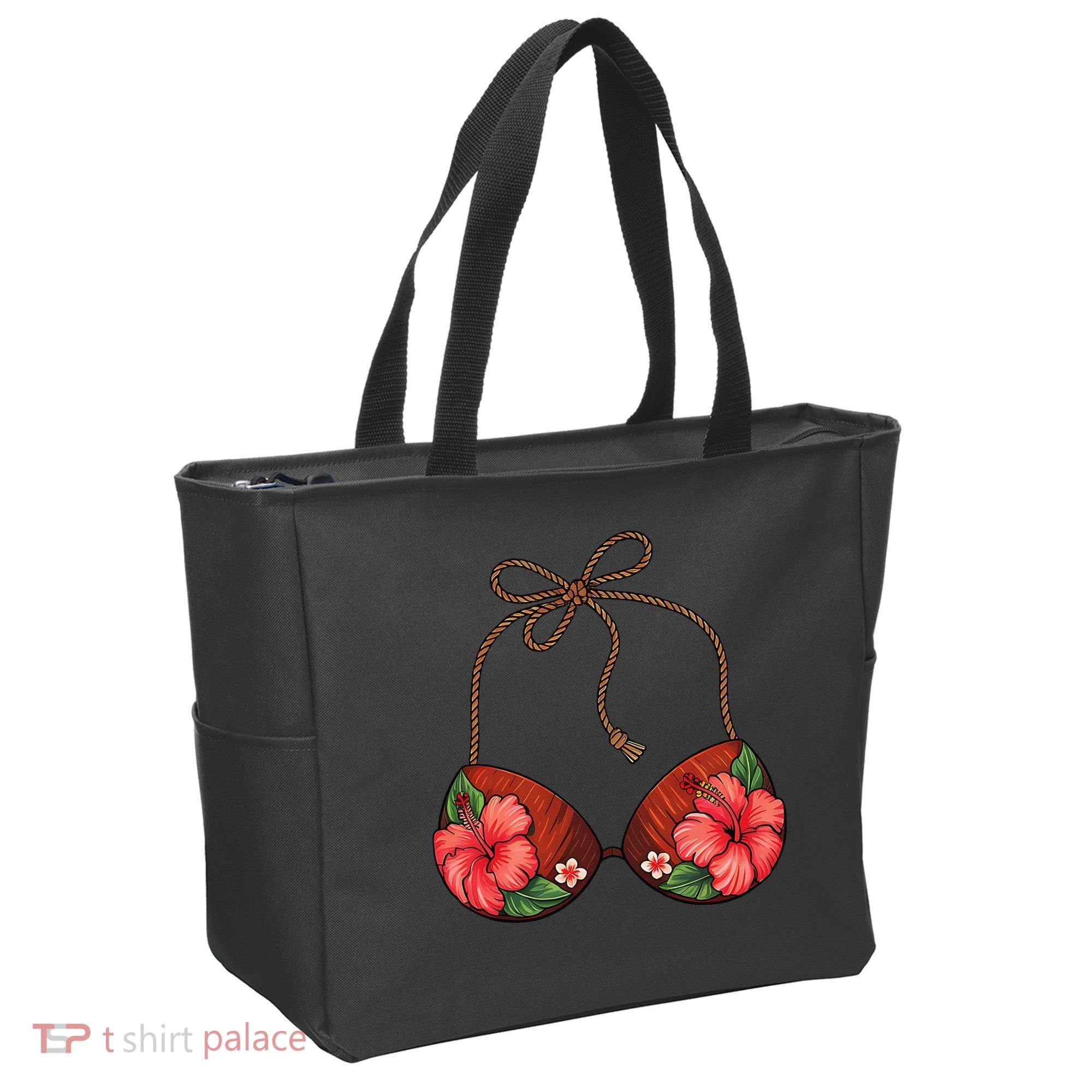 Coconut Bra Flower Boobs Funny Coconut Summer Aloha Beach Tote Bag