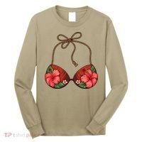 Coconut Bra Flower Boobs Funny Coconut Summer Aloha Beach Long Sleeve Shirt thumb 0