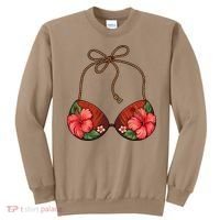 Coconut Bra Flower Boobs Funny Coconut Summer Aloha Beach Sweatshirt thumb 0