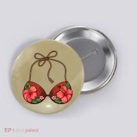 Coconut Bra Flower Boobs Funny Coconut Summer Aloha Beach Button thumb 0