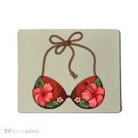 Coconut Bra Flower Boobs Funny Coconut Summer Aloha Beach Mousepad thumb 0