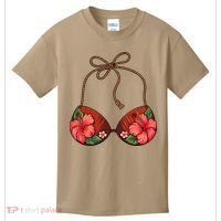 Coconut Bra Flower Boobs Funny Coconut Summer Aloha Beach Kids T-Shirt thumb 0