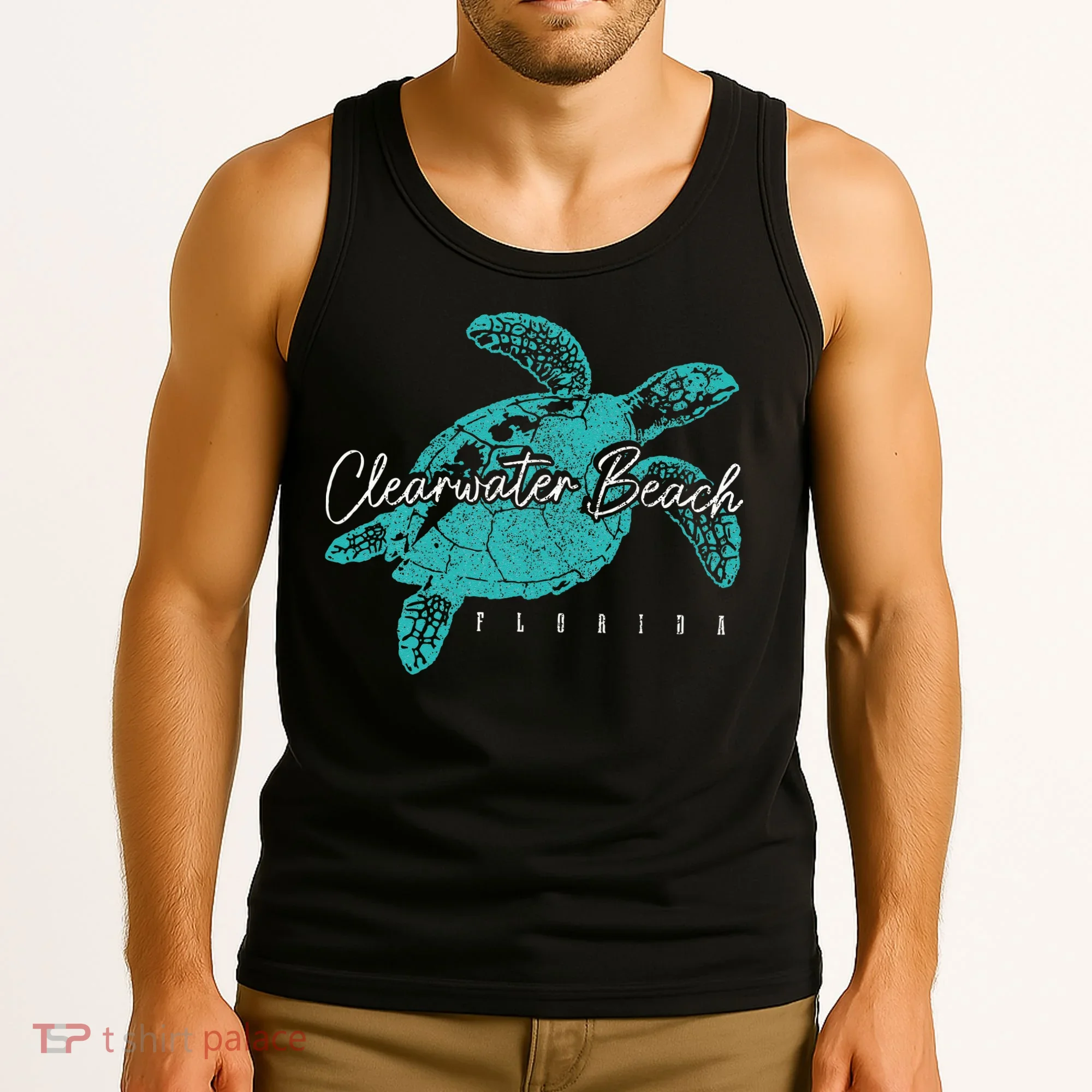 Clearwater Beach Florida FL Sea Turtle Scuba Diving Diver Tank Top