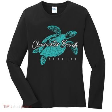 Clearwater Beach Florida FL Sea Turtle Scuba Diving Diver Women's Long Sleeve Shirt