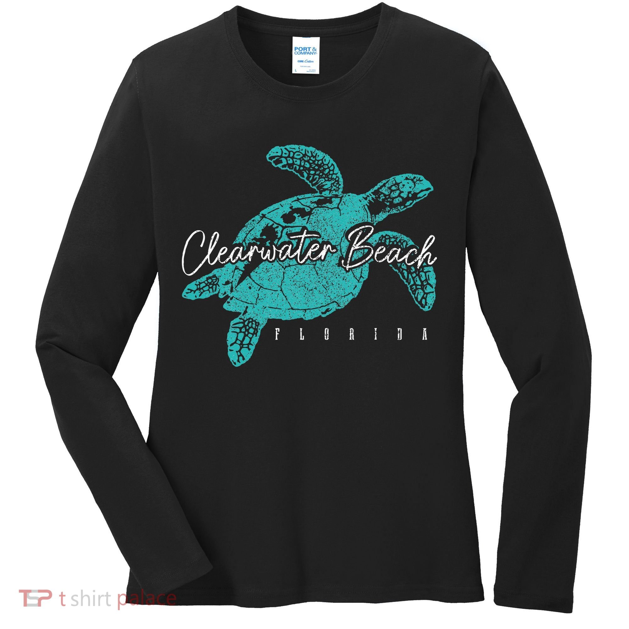 Clearwater Beach Florida FL Sea Turtle Scuba Diving Diver Women's Long Sleeve Shirt