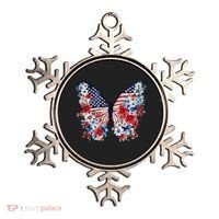 Cute Butterfly Flower Red White Blue Us Flag 4th Of July Ornament thumb 0