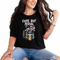 Cute But Feral Raccoon Comfort Colors T-Shirt thumb 0