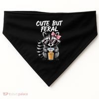 Cute But Feral Raccoon USA-Made Doggie Bandana thumb 0