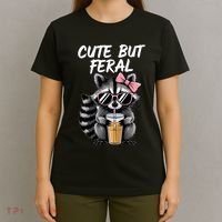 Cute But Feral Raccoon T-Shirt thumb 4
