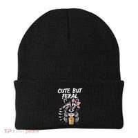 Cute But Feral Raccoon Beanie thumb 0