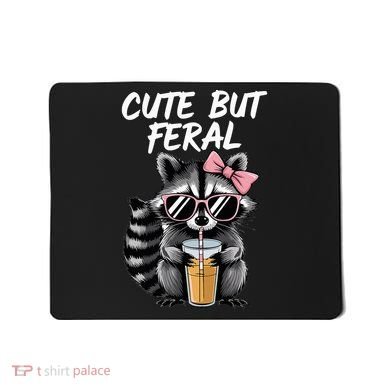 Cute But Feral Raccoon Mousepad