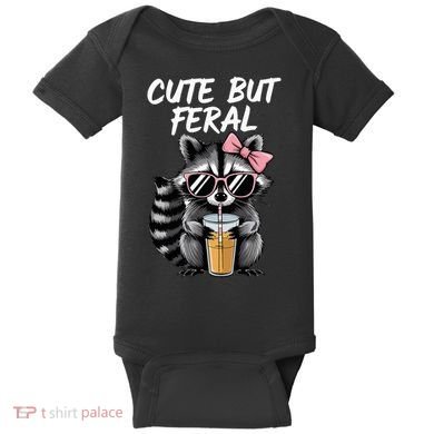 Cute But Feral Raccoon Baby Bodysuit