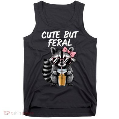 Cute But Feral Raccoon Tank Top